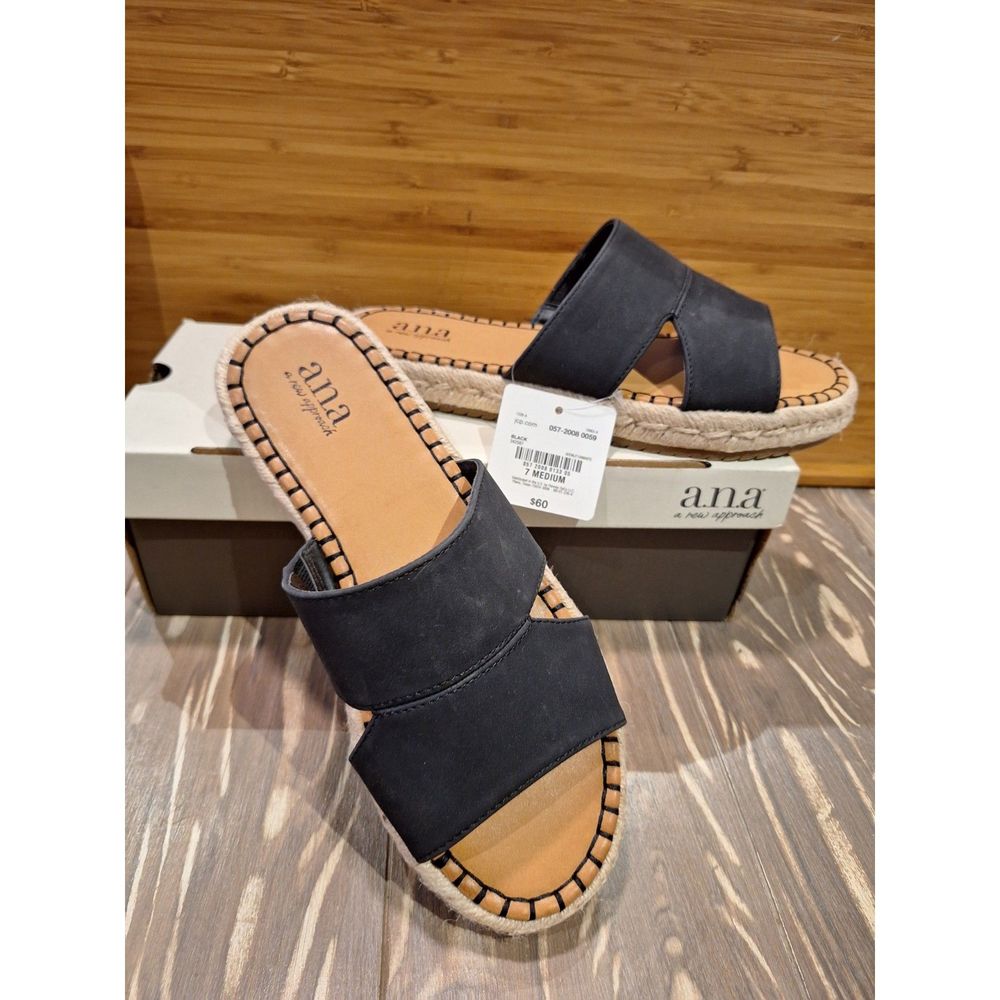 A.N.A. Black Sandal NWT and Box SZ 7